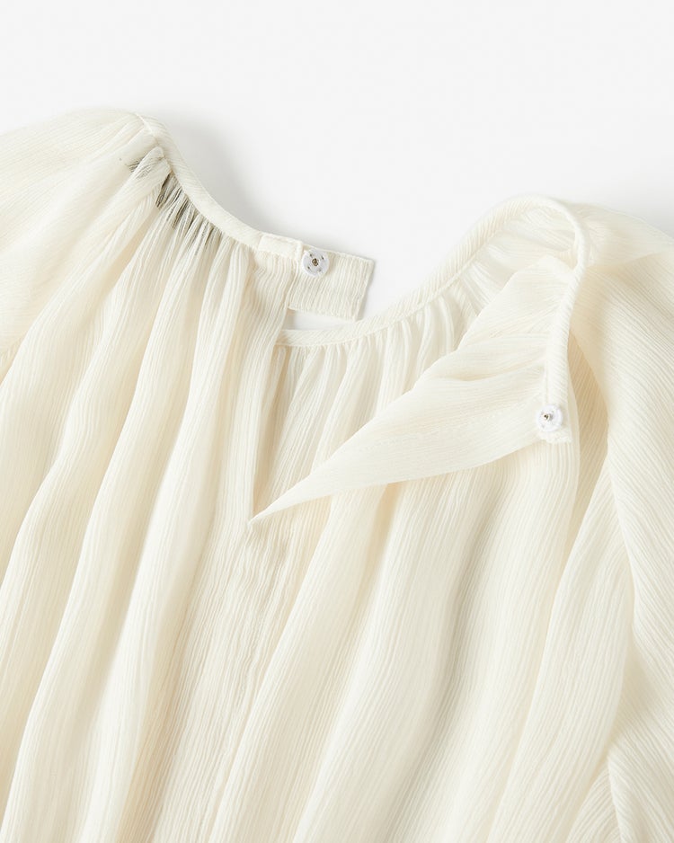 クレープジョーゼット・フリルティアードドレス 詳細画像 オフホワイト 9