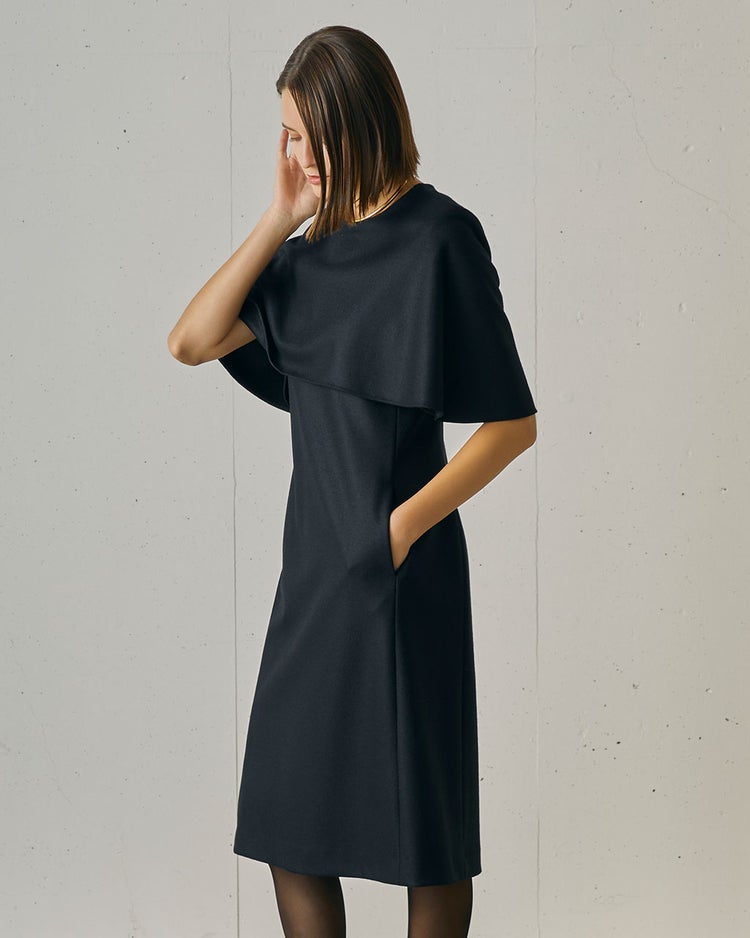 プレミアムジャージー・ケープワンピース 詳細画像 ブラック 3