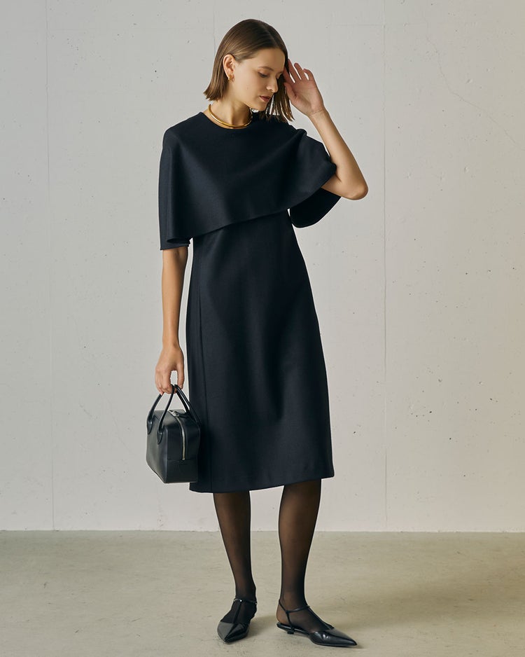 プレミアムジャージー・ケープワンピース 詳細画像 ブラック 7