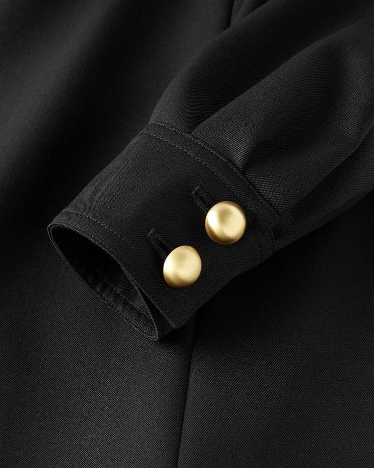 ウールギャバ・ハイネックワンピース 詳細画像 ブラック 5