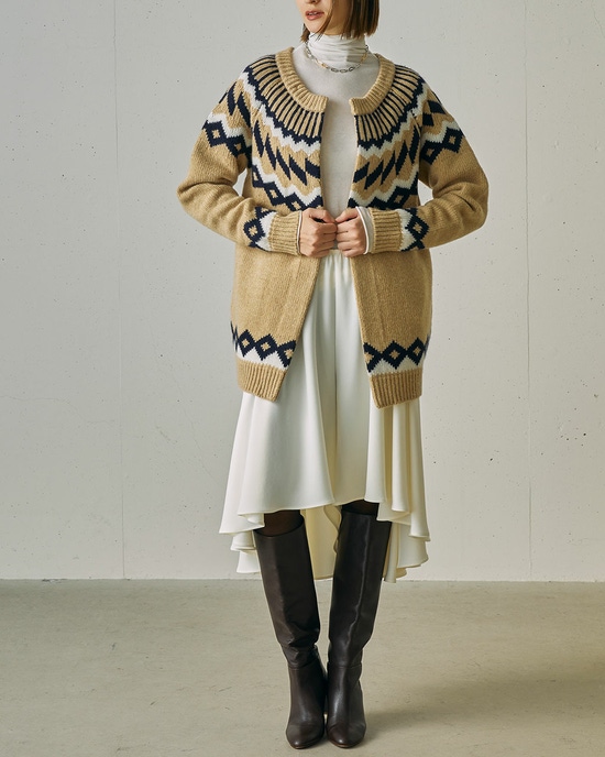 二重織ストレッチ・フレアスカートライクパンツ