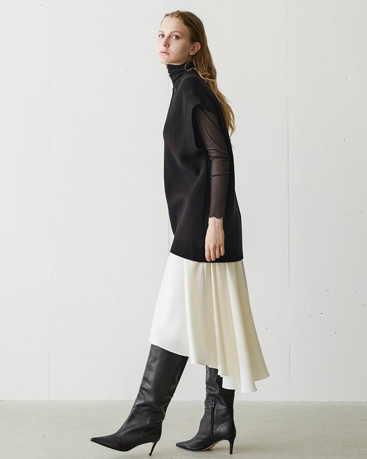 二重織ストレッチ・フレアスカートライクパンツ 詳細画像 オフホワイト 6