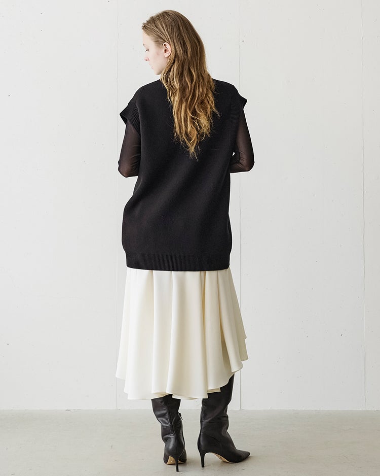 二重織ストレッチ・フレアスカートライクパンツ 詳細画像 オフホワイト 7