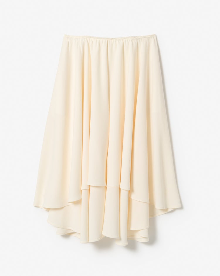 二重織ストレッチ・フレアスカートライクパンツ 詳細画像 オフホワイト 9