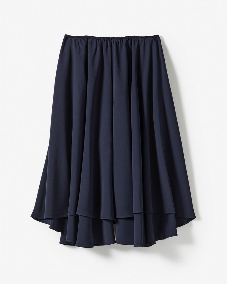 二重織ストレッチ・フレアスカートライクパンツ 詳細画像 ネイビー 7