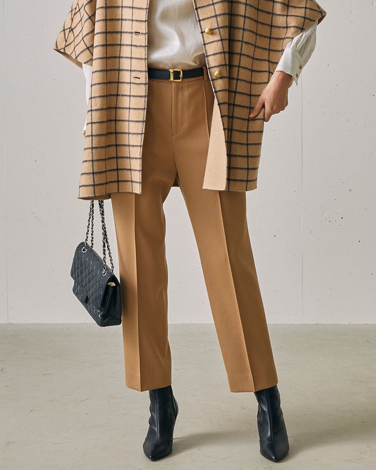   ヴァージンウール混・美脚ストレートパンツ 詳細画像 ベージュ 1