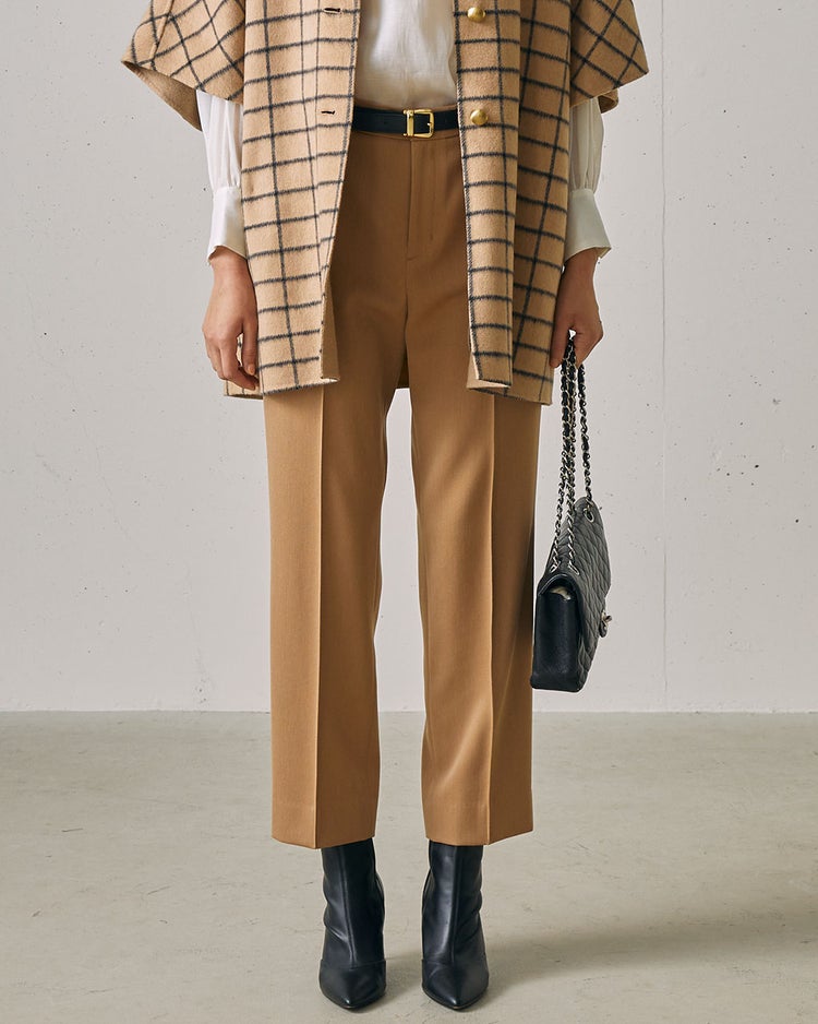   ヴァージンウール混・美脚ストレートパンツ 詳細画像 ベージュ 2