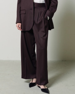 ウールヴィスコース・2タックワイドパンツ