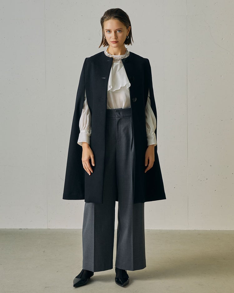 ドビーダブルクロス・2タックワイドパンツ 詳細画像 グレー 7