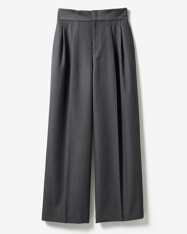 ドビーダブルクロス・2タックワイドパンツ 詳細画像 グレー 8