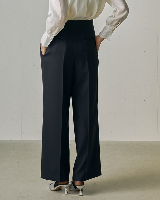 ドビーダブルクロス・2タックワイドパンツ