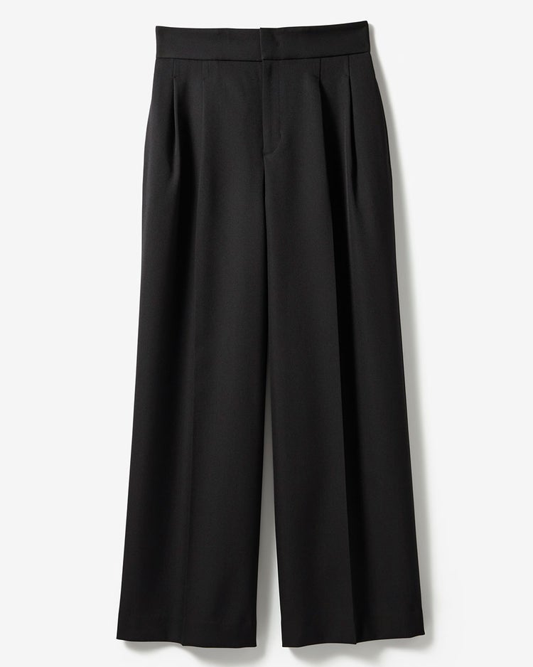 ドビーダブルクロス・2タックワイドパンツ 詳細画像 ブラック 5