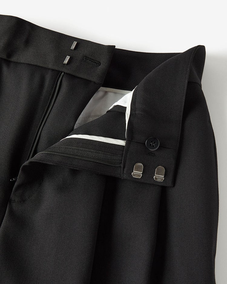 ドビーダブルクロス・2タックワイドパンツ 詳細画像 ブラック 7