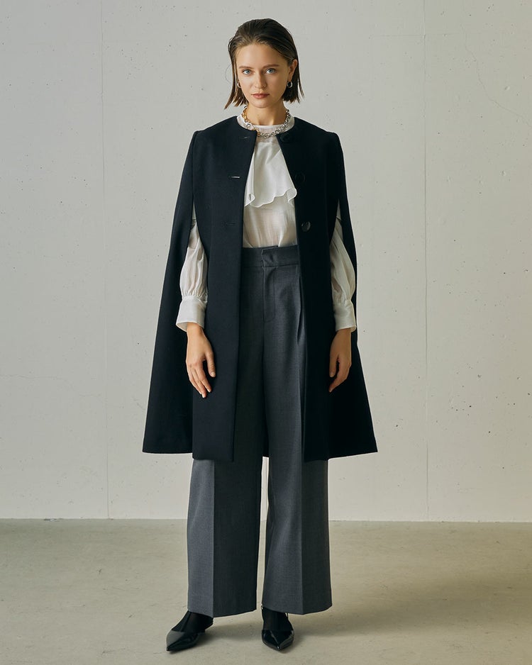 ドビーダブルクロス・2タックワイドパンツ 詳細画像 グレー 6