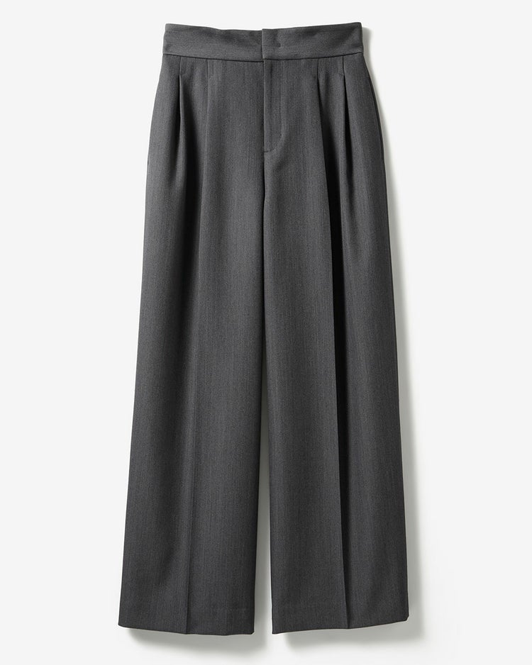 ドビーダブルクロス・2タックワイドパンツ 詳細画像 グレー 7