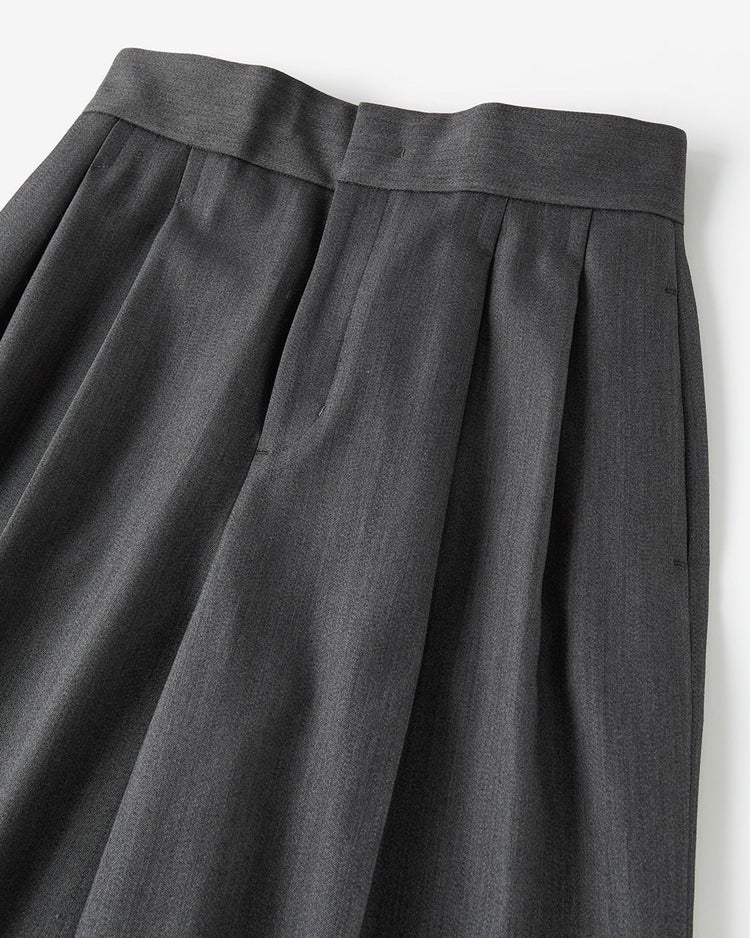 ドビーダブルクロス・2タックワイドパンツ 詳細画像 グレー 8