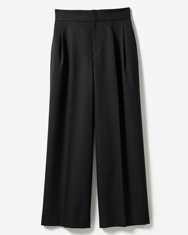 ドビーダブルクロス・2タックワイドパンツ 詳細画像 ブラック 5
