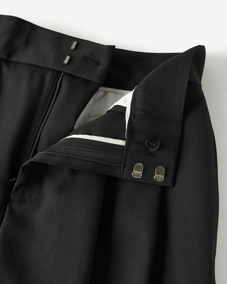 ドビーダブルクロス・2タックワイドパンツ 詳細画像 ブラック 7