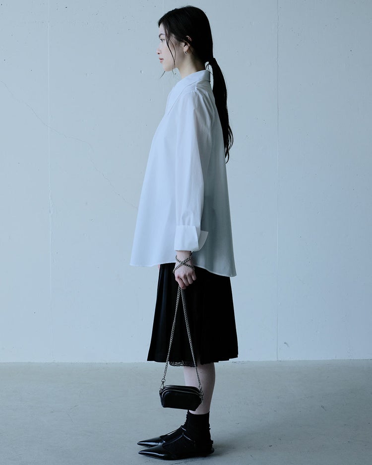 高密度コットン・ビッグカラードレスシャツ 詳細画像 ホワイト 4