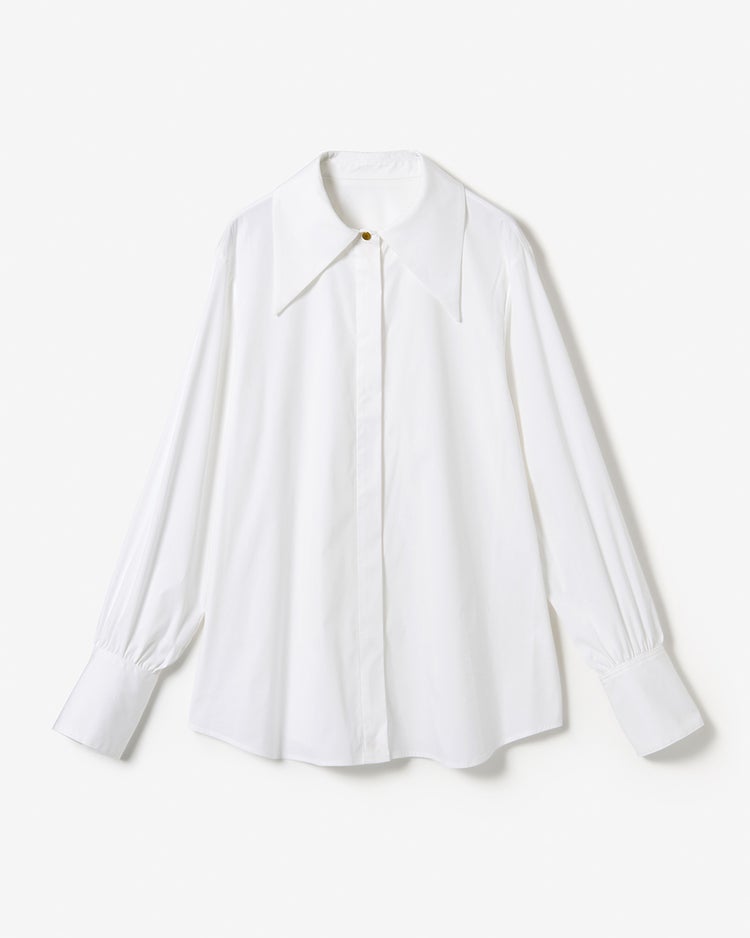 高密度コットン・ビッグカラードレスシャツ 詳細画像 ホワイト 8