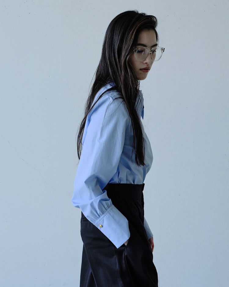 高密度コットン・ビッグカラードレスシャツ 詳細画像 サックス 5