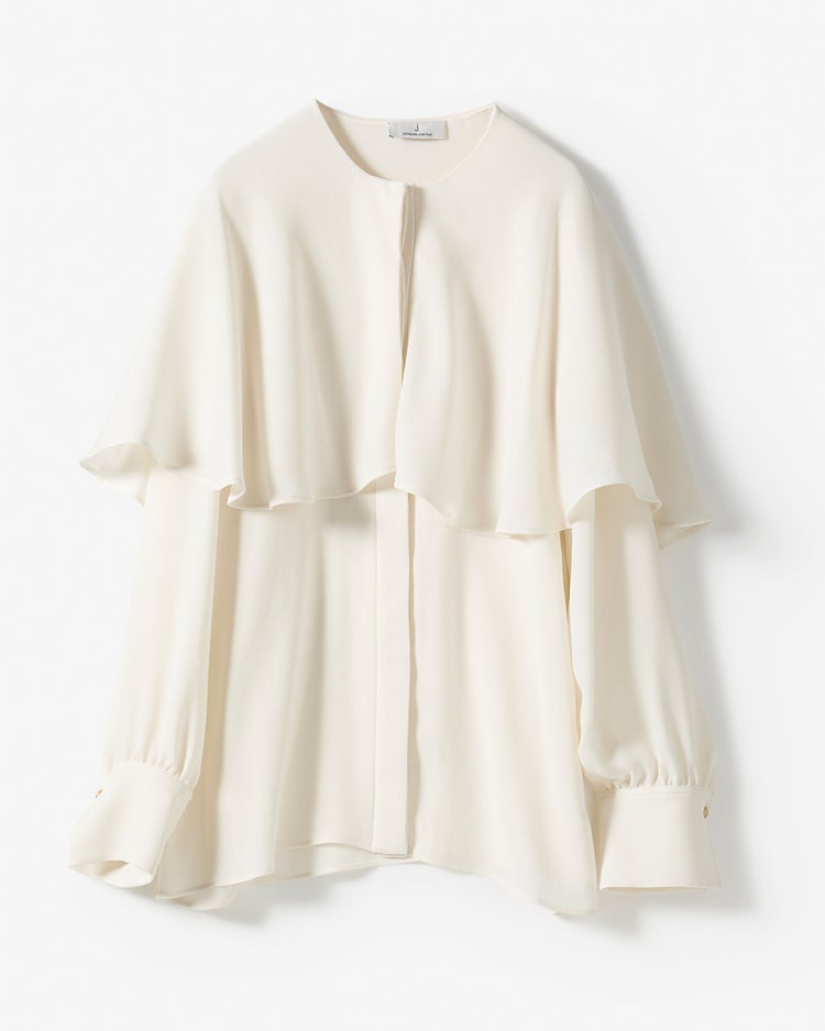 ドレープアセテート・イレギュラーヘムブラウス 詳細画像 ホワイト 10