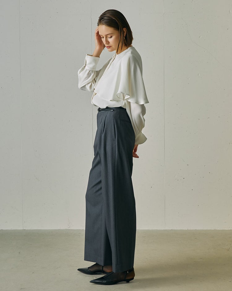 ドレープアセテート・イレギュラーヘムブラウス 詳細画像 ホワイト 6