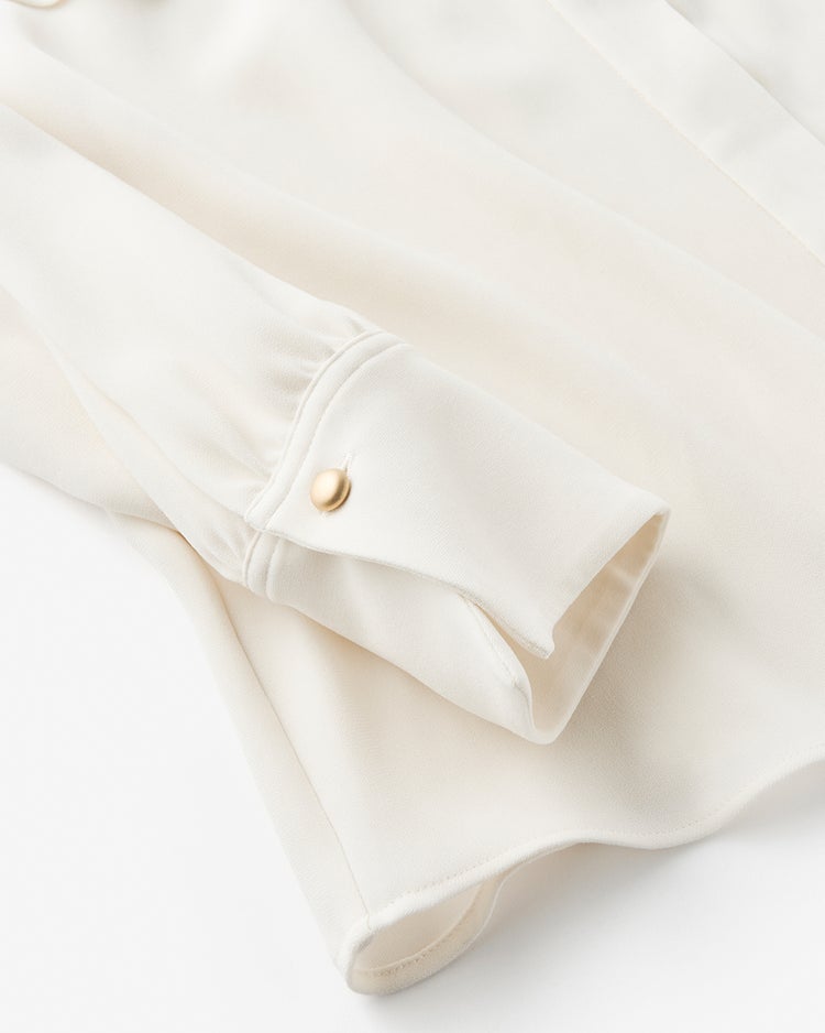 ドレープアセテート・イレギュラーヘムブラウス 詳細画像 ホワイト 8