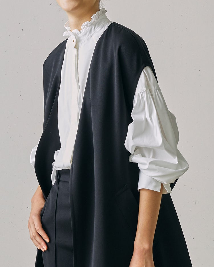 タイプライター・スタンドフリルブラウス 詳細画像 ホワイト 2