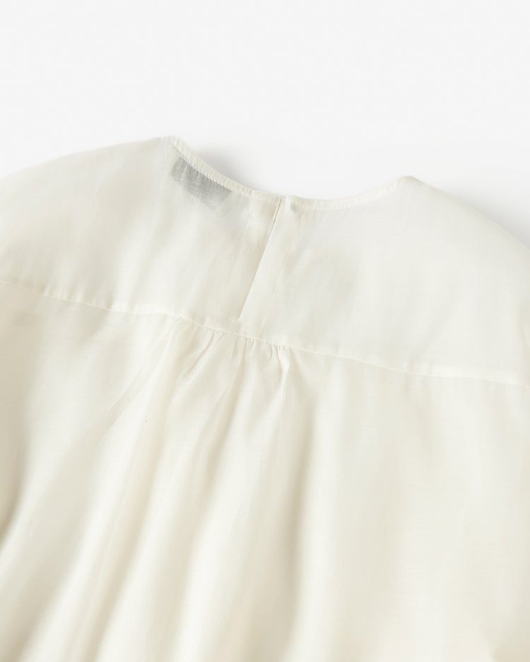 綿シルクオーガンジー・ラッフルフリルブラウス 詳細画像 ホワイト 5