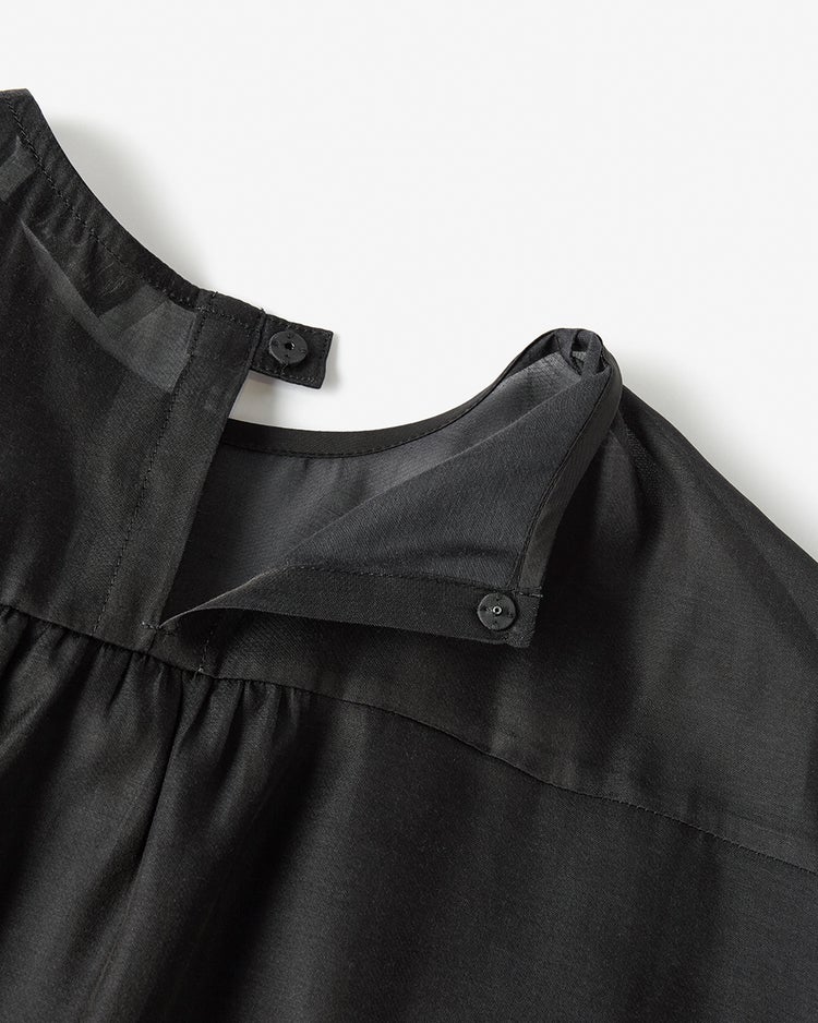 綿シルクオーガンジー・ラッフルフリルブラウス 詳細画像 ブラック 4