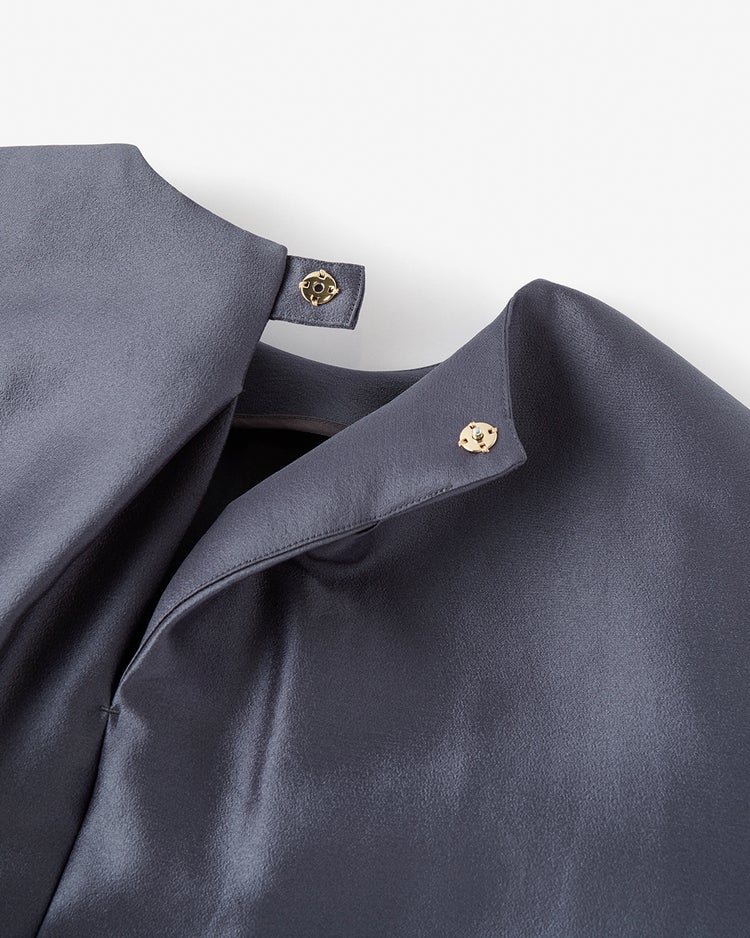 オクタダブルクロス・バックコクーンブラウス 詳細画像 グレー 8