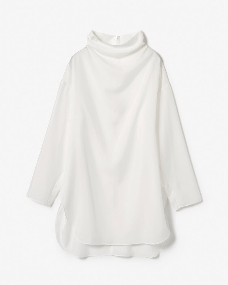 ドレープハイネック・ロングブラウス 詳細画像 ホワイト 8