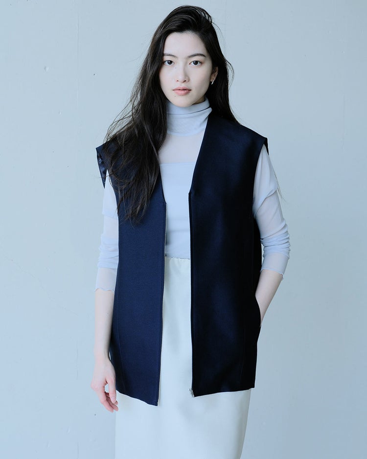 ●ストレッチオーガンジー・ハイネックトップス 詳細画像 ライトブルー 5