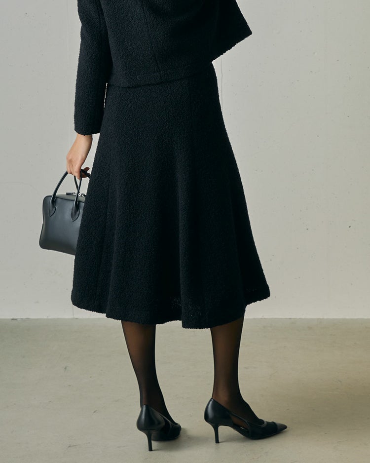 リングツイード・Aラインスカート 詳細画像 ブラック 3