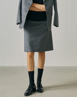 グレンチェックウール・ミディアムスカート