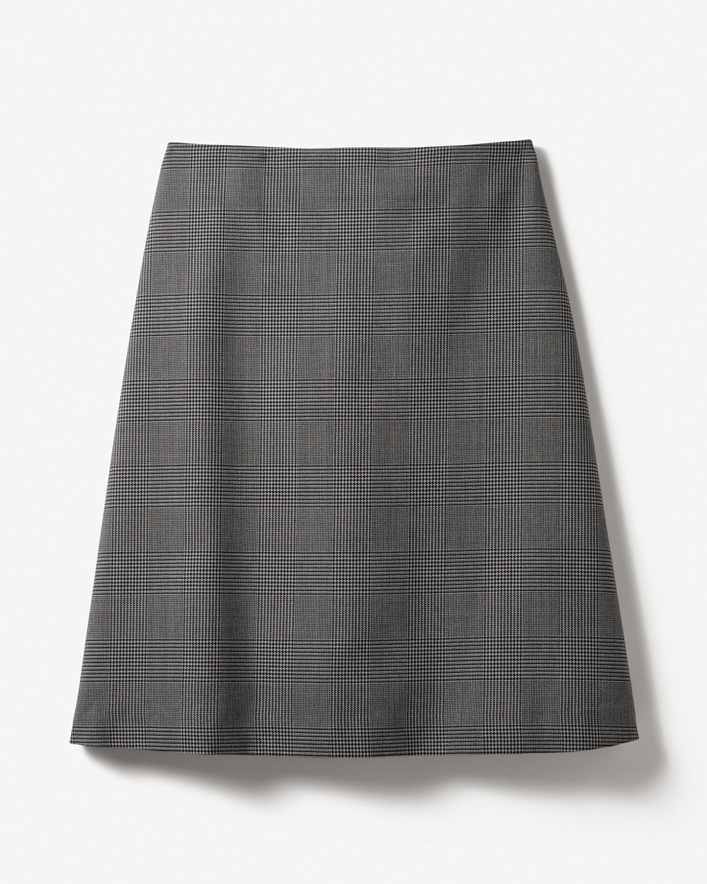 グレンチェックウール・ミディアムスカート/DoCLASSE