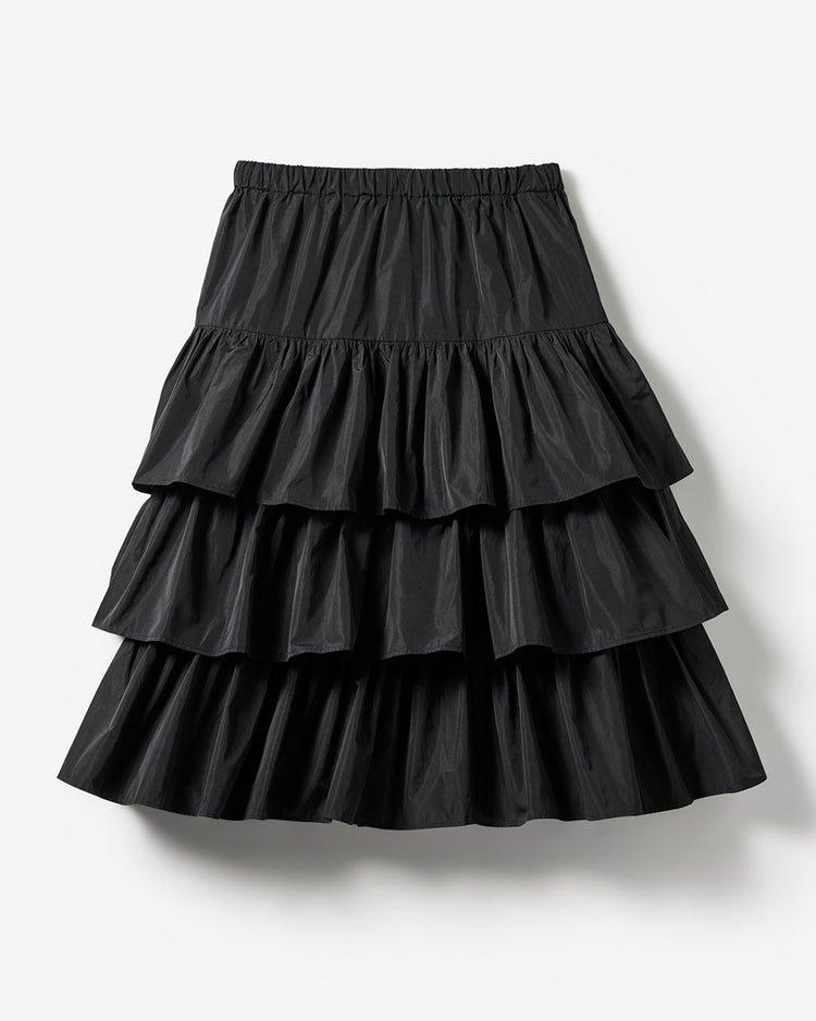 シルクタフタ・ティアードスカート 詳細画像 ブラック 1