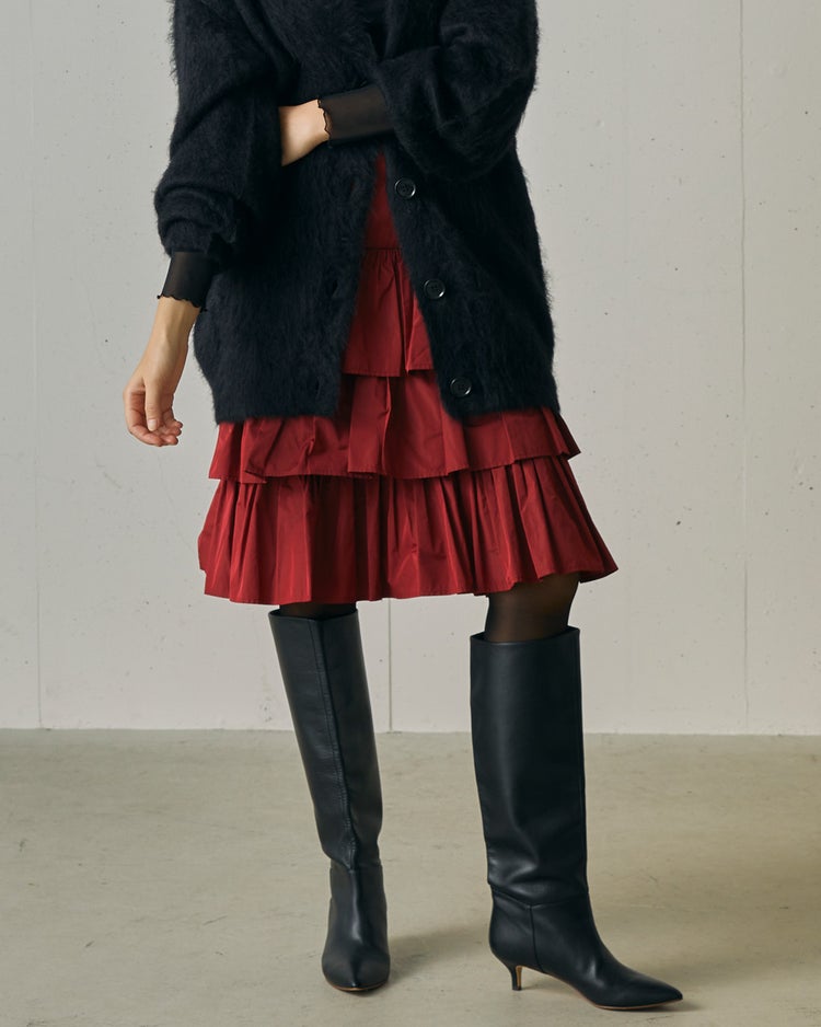 シルクタフタ・ティアードスカート 詳細画像 レッド 1