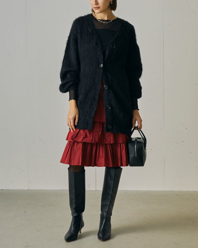 シルクタフタ・ティアードスカート 詳細画像 レッド 2