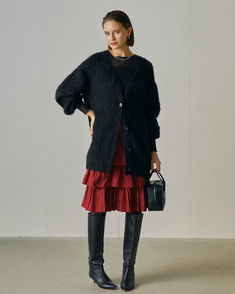 シルクタフタ・ティアードスカート 詳細画像 レッド 5