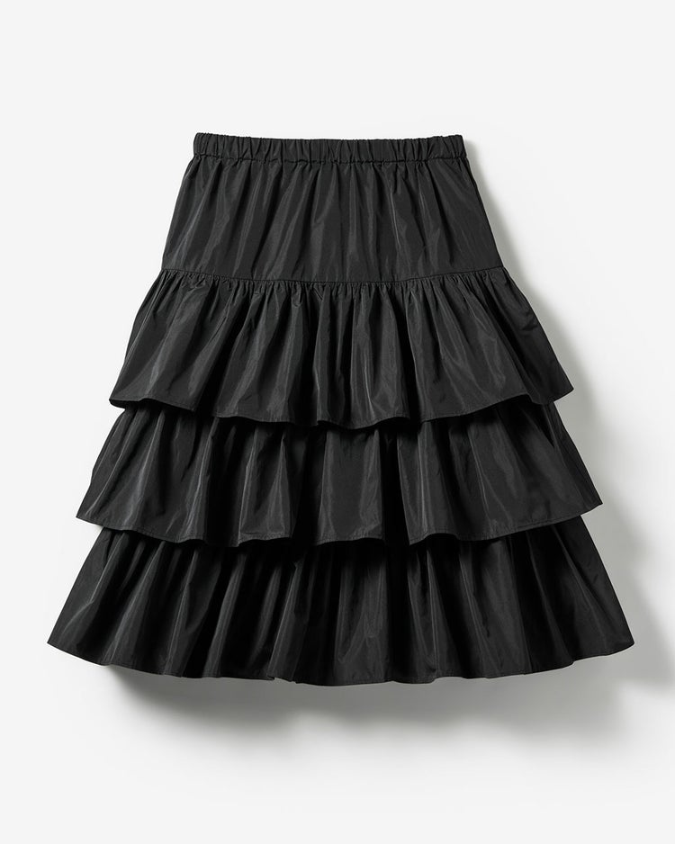 シルクタフタ・ティアードスカート 詳細画像 ブラック 1