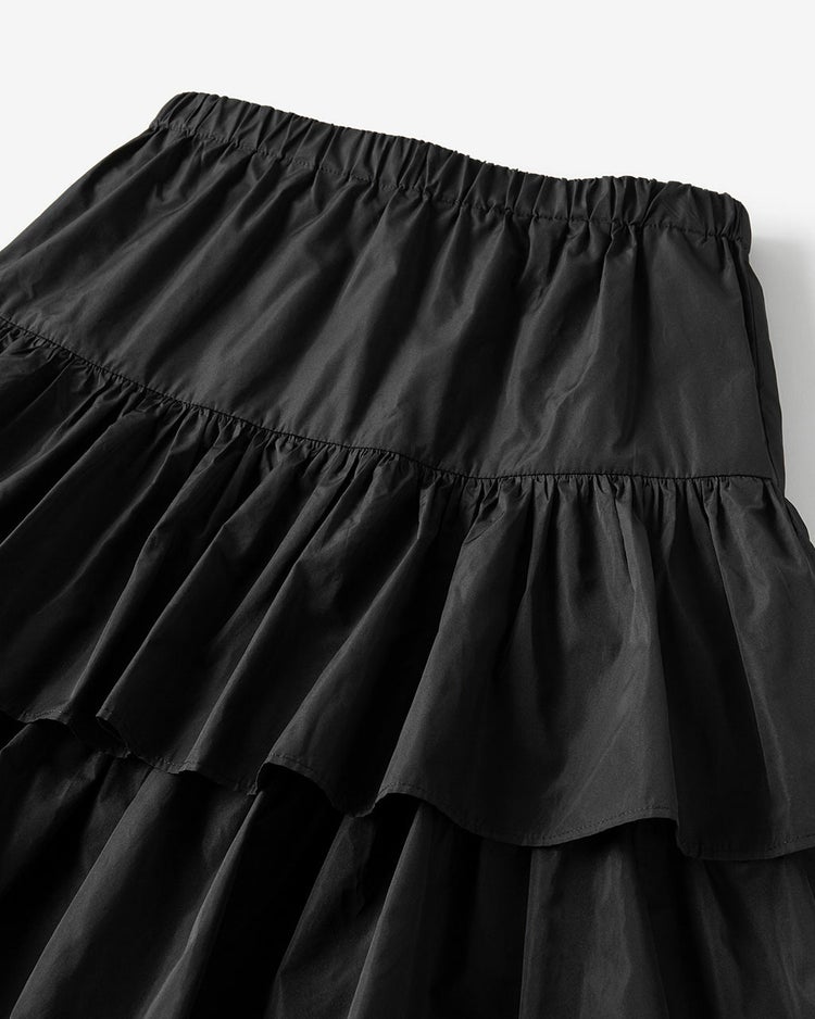 シルクタフタ・ティアードスカート 詳細画像 ブラック 2