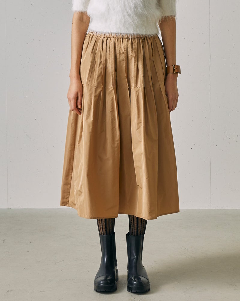 光沢タフタ・ギャザープリーツスカート 詳細画像 ベージュ 1
