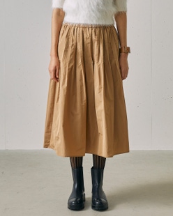 光沢タフタ・ギャザープリーツスカート