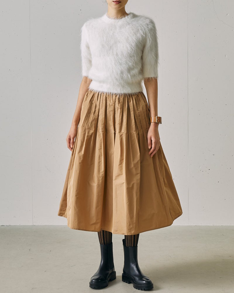 光沢タフタ・ギャザープリーツスカート 詳細画像 ベージュ 5