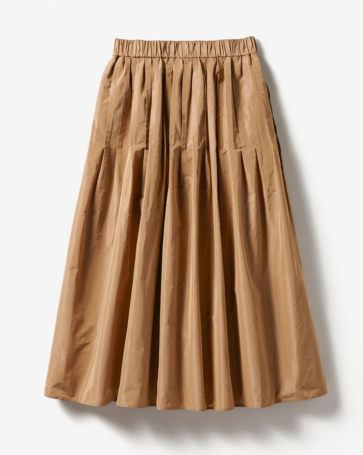 光沢タフタ・ギャザープリーツスカート 詳細画像 ベージュ 7