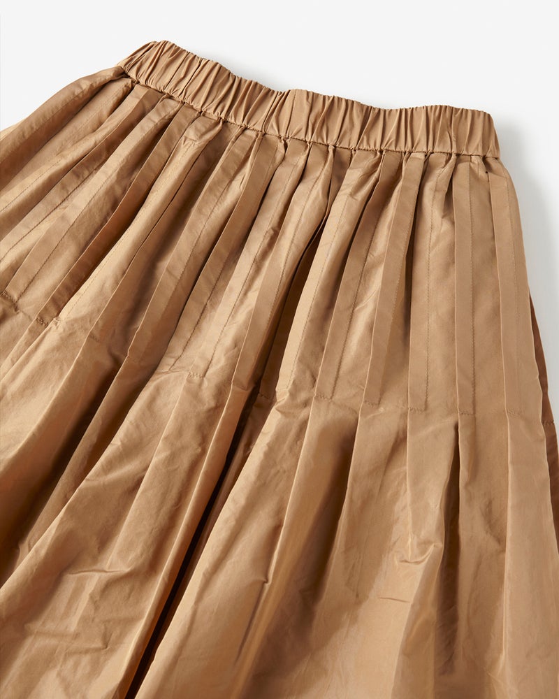 光沢タフタ・ギャザープリーツスカート 詳細画像 ベージュ 8