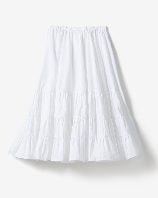 光沢タフタ・ギャザーロングスカート