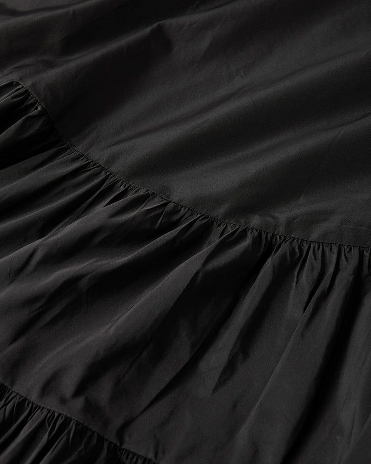 光沢タフタ・ギャザーロングスカート 詳細画像 ブラック 9